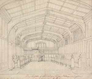 Başpiskopos Sarayı Şapeli, Croydon: Doğu Yakasından Görünüm by Augustus Welby Northmore Pugin