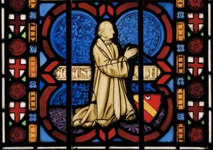 Pugin Duada Diz Çöküyor, Şapel Doğu Penceresi, 1844 dolayları (vitray) by Augustus Welby Northmore Pugin