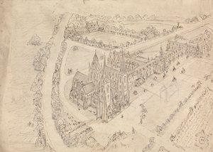 Bir Gotik Kilise ve Manastır Taslağı by Augustus Welby Northmore Pugin