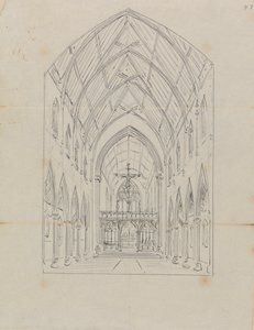 Bir Gotik Kilisenin İç Taslağı by Augustus Welby Northmore Pugin