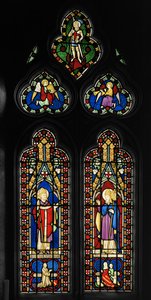 Aziz Augustine ve Aziz Gregory, Şapel Doğu Penceresi, c.1844 (vitray) by Augustus Welby Northmore Pugin