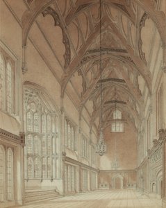 Bir Kolej Salonunun İçi by Augustus Welby Pugin