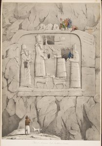 Asur Kaya Heykeli (Bavian), Nineveh Anıtlarından, pub. 1849 (gravür) by Austen Henry Layard