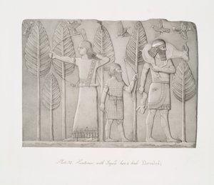 Ceylan, tavşan ve kuş avcıları (Khorsabad) by Austen Henry Layard