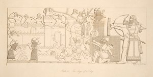 Bir Şehrin Kuşatması, Nineveh Anıtlarından, pub. 1849 by Austen Henry Layard