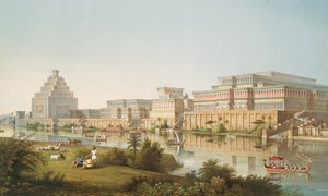 Nimroud [Calah] sarayları restore edildi, 1853 by Austen Henry Layard