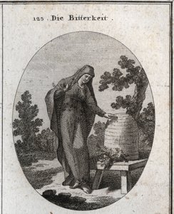 Acı alegorisi. Bir bal kovanında filizlenen bir absynth bitkisine ne yazık ki bakıyor. Ressamlar, ressamlar, şairler, akademisyenler, eğitimciler ve f by Austrian School