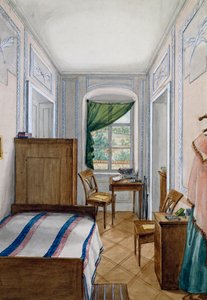 Biedermeier tarzı küçük oda, sulu boya, Avusturya by Austrian School