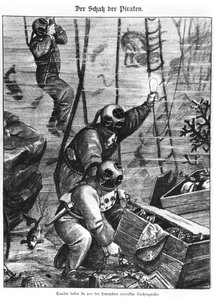 Korsanların hazinesini bulan dalgıçlar, 1897 by Austrian School