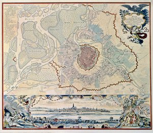 1720 gravürünün ardından Viyana şehrinin planı (gravür) by Austrian School