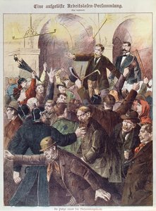 Polis, işsiz işçilerin protesto toplantısını böldü, 1897 by Austrian School