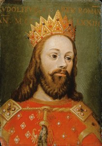 Rudolf I (1218-91), Hapsburg hanedanının kurucusu olan Kutsal Roma İmparatoru (panel)