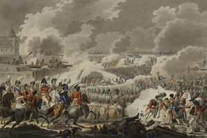 The Battle of Waterloo, 18 Haziran 1815, Artaria and Co tarafından yayınlandı, c.1820 (renkli gravür) by Austrian School