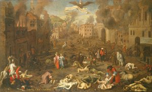 6 Eylül 1686'da Ofen Fırtınası (panelde yağlı boya) by Austrian School