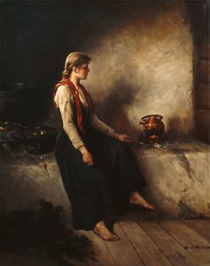 Şöminenin yanındaki kız