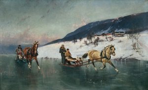 Buzda Kızak Gezisi (tuval üzerine yağlı boya)