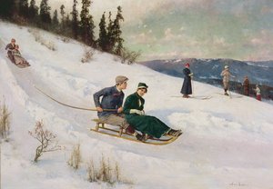 Kızak ve Kayak (tuval üzerine yağlı boya)