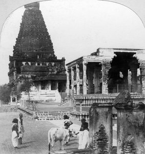 Tanjore Thanjavur Büyük Pagodası, Hindistan, 1902.