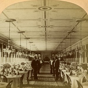 Yemek odası, Grand Union Hotel, Saratoga, New York, ABD.