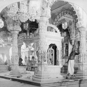 Babulnath tapınağının iç kısmı, Bombay, Hindistan, 1901.