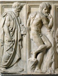 Baccio Bandinelli (1493-1560) tarafından Prophete ve Ignudo Low mermer kabartması by Baccio Bandinelli