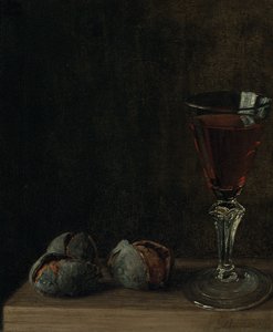 Bir masada cevizli bir kadeh şarap by Balthasar Denner