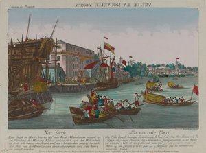 ?New York manzarası?, 1776 dolaylarında by Balthasar Friedrich Leizelt