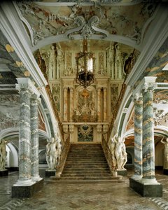 Mimar Johann Balthasar Neumann (1687-1753), Bruhl, Almanya tarafından tasarlanan Augustusburg Kalesi