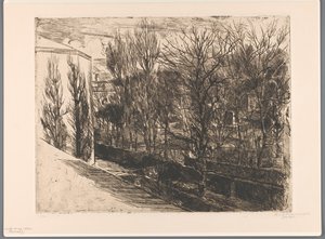 Stüdyomdan görünüm (nesnedeki orijinal başlık) Panorama (nesne üzerindeki başlık) by Barbara Elisabeth van Houten (signed by artist)