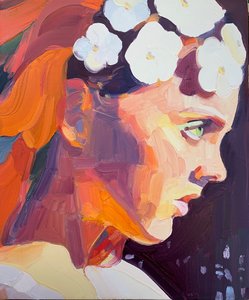 Ateş, 2018 (tuval üzerine yağlı boya) by Barbara Hoogeweegen