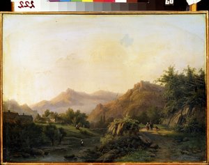 Bir yol ile manzara. Barend Cornelis Koekkoek
