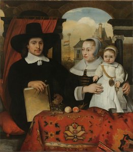 Willem van der Helm (c 1625-75), Leiden Belediye Mimarı, Karısı Belytgen Cornelisdr van der Schelt (d 1661) ve oğulları Leendert (1622-1664) ile