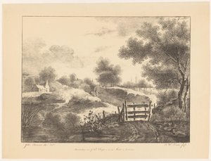 Evler, dere ve yol ile manzara by Barentie Willem Dietz
