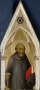 Aziz, c.1340 (kavak ağacı üzerinde tempera) by Barna da Siena