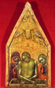 Uygulanan tekstil ile panel üzerinde Pieta tempera by Barnaba da Modena