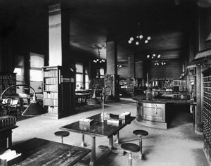 John Crerar Kütüphanesi, Chicago, Illinois, ABD, c.1900 (s/b fotoğraf) by Barnes and Crosby