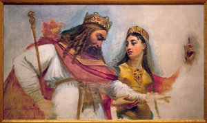Clovis ve Clothilde; Franks kralı Clovis I (466-511) ve onu Katolik inancına dönüştüren karısı Clothilde (St Clothilde) (475-545).
