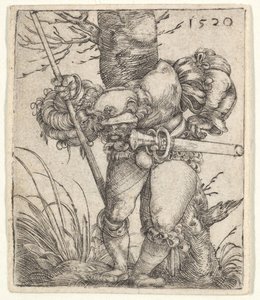 Ağaca Yaslanmış Eğilmiş Asker, 1520. by Barthel Beham