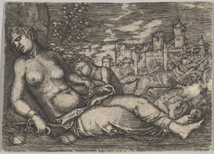 Der Welt Lauf Uyuyan Adalet kopyası, 16. yüzyılın başlarında. by Barthel Beham