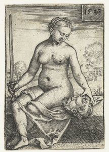Holofernes'in başı ve kılıcı olan Judith by Barthel Beham