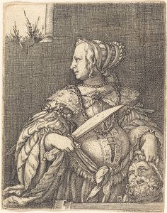 Holofernes Başkanı ile Judith by Barthel Beham