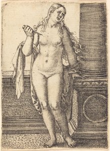 Lucretia bir sütunda duruyor by Barthel Beham