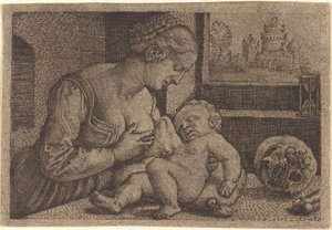 Kafatası ile Madonna by Barthel Beham