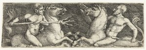 İki dövüşen triton by Barthel Beham