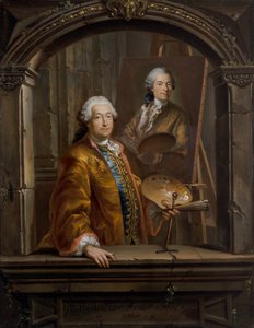 Georges Desmarées'in şövale başında Johann Christian Thomas Winck'in bir portresini çizen portresi