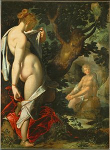 Hermaphroditus ve su perisi Salamacis by Bartholomaeus Spranger