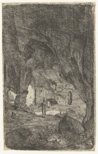 Bir mağaranın içi Valmontane'deki mağara. Roma kalıntıları (dizi başlığı) Verscheyden, satın alınmış Romen (dizi başlığı) olarak Soo binasını harap etti by Bartholomeus Breenbergh