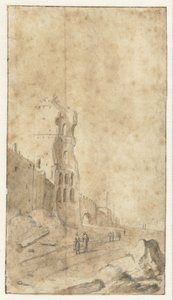 Porta San Paolo te Roma by Bartholomeus Breenbergh