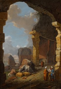 Sarıklı figürlerin yer aldığı Roma kalıntıları by Bartholomeus Breenbergh
