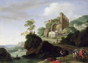 Aziz Petrus ve Aziz John Harabelerle Bir Manzarada, c.1625 (bakır üzerine yağ)